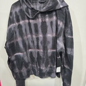 bebe sport Black and Gray Tie-Dye Hoodie Women's Size 2X - P2P=24.5"